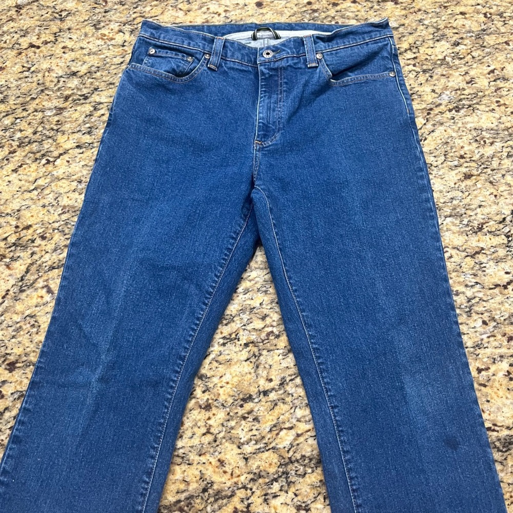 LL Bean Standard Fit Mens Jeans 35x34 Blue Denim Medium Wash‎